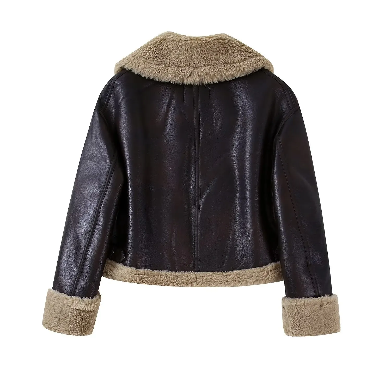 Faux Fur Leather Jacket