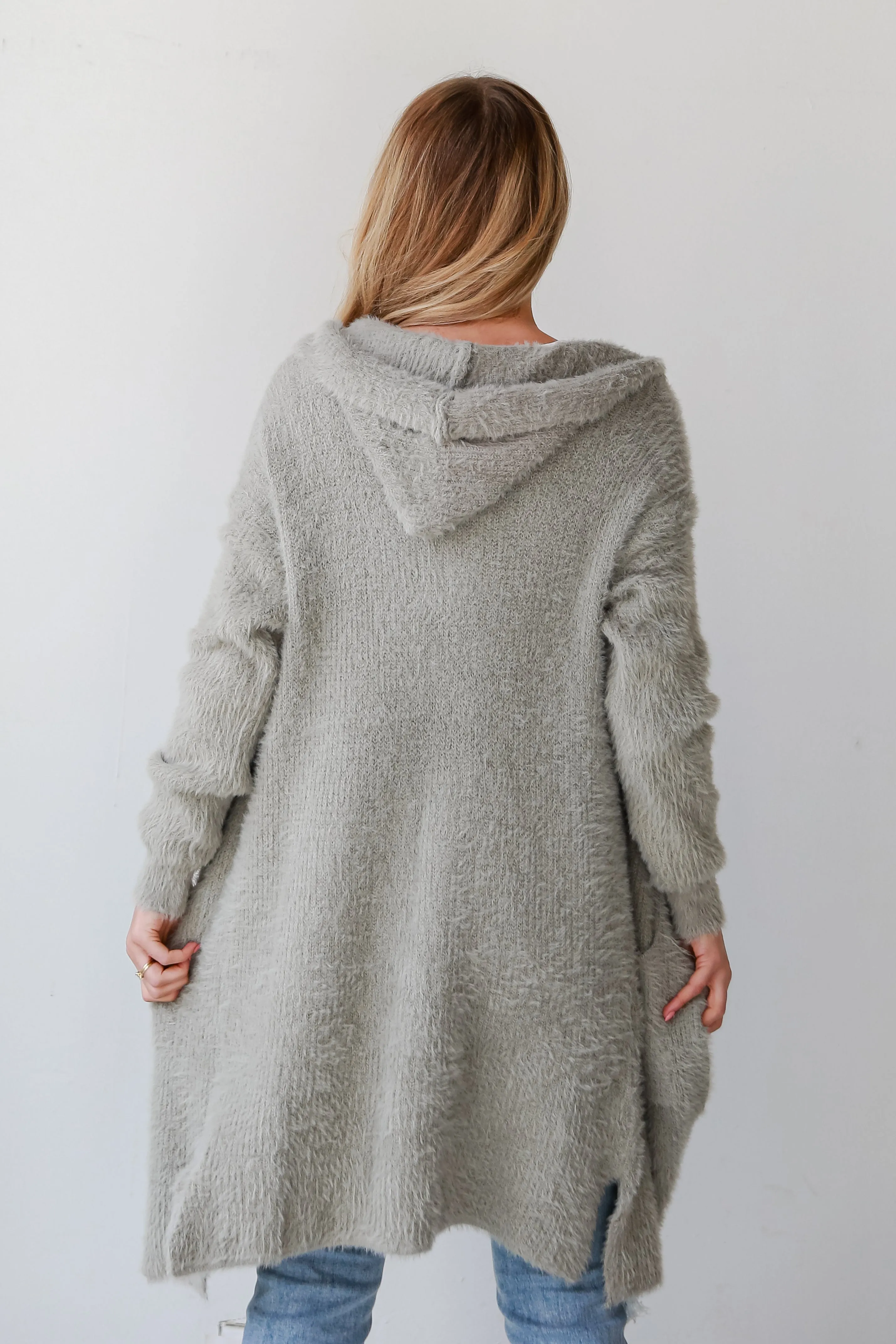 FINAL SALE - Keep Me Bundled Eyelash Knit Hooded Cardigan - DOORBUSTER