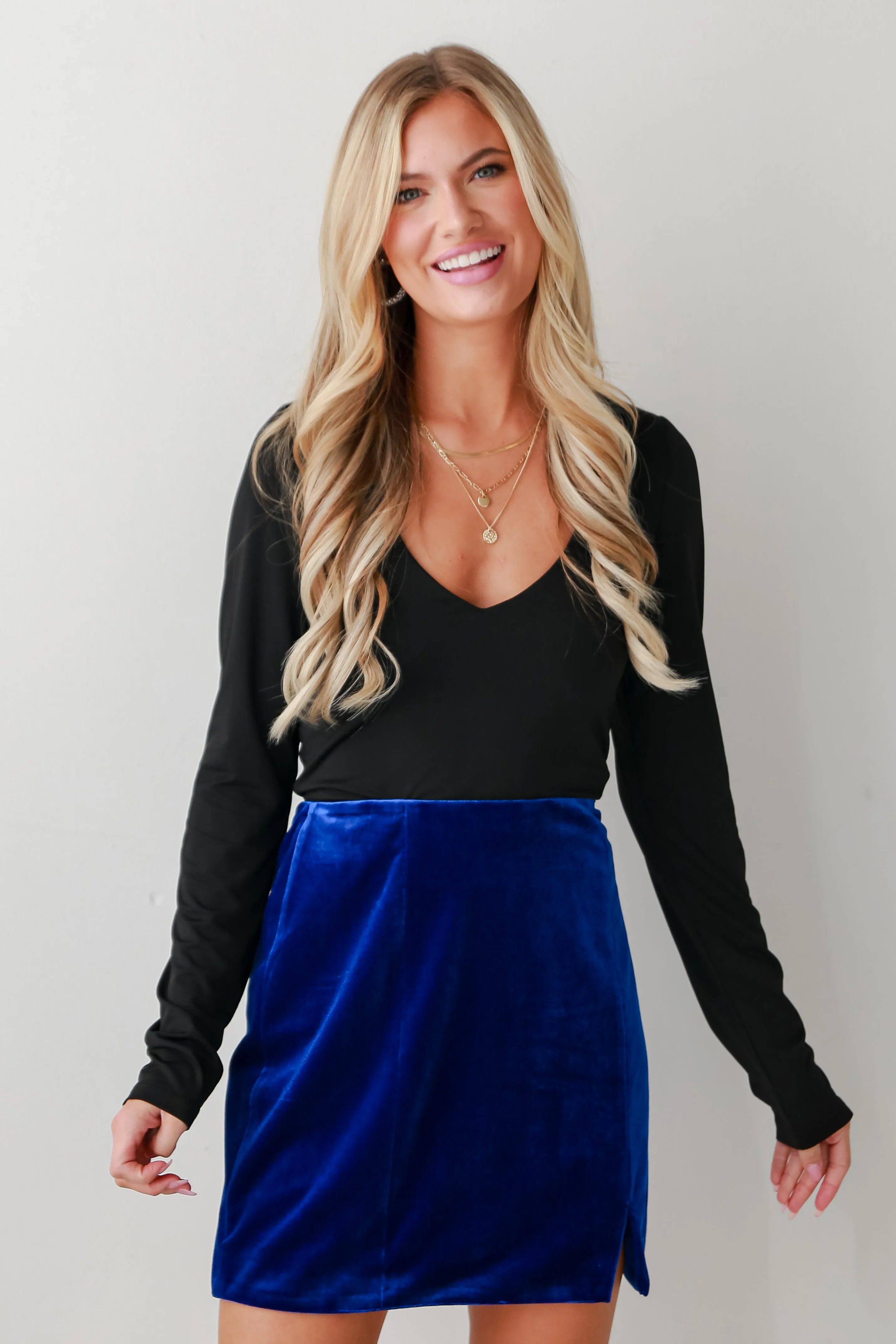 FINAL SALE - Lavish Style Velvet Mini Skirt