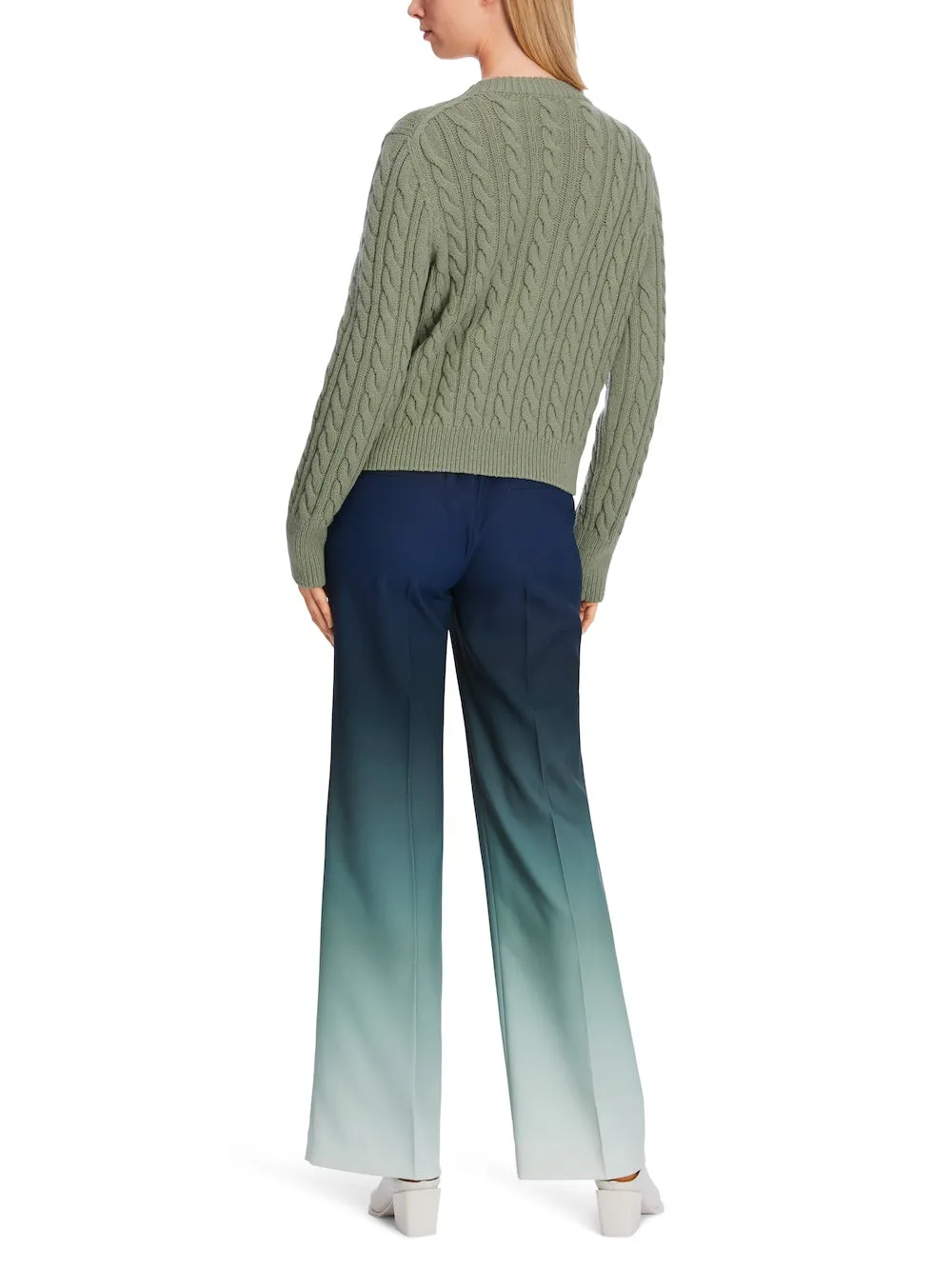 Frozen Sage Cable Knit Sweater