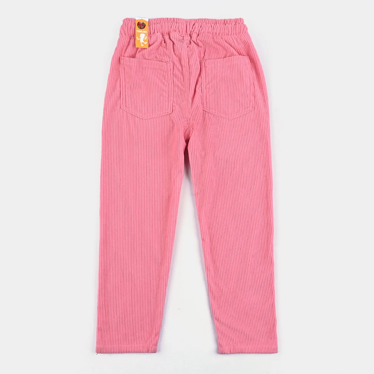 Girls Corduroy Cotton Pant Flower Bunch-Pink