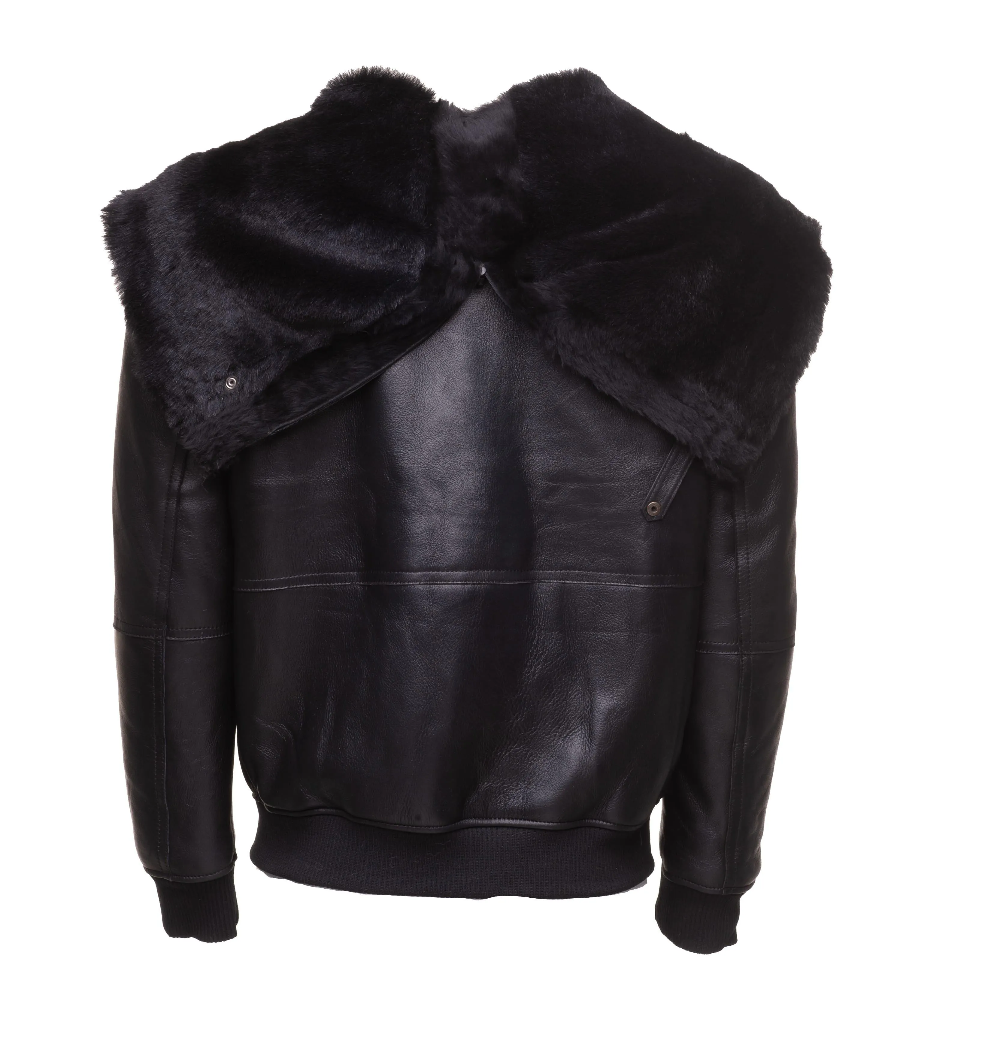 Gregos Varsity Style Sheepskin Shearling Large Hoodie Jacket