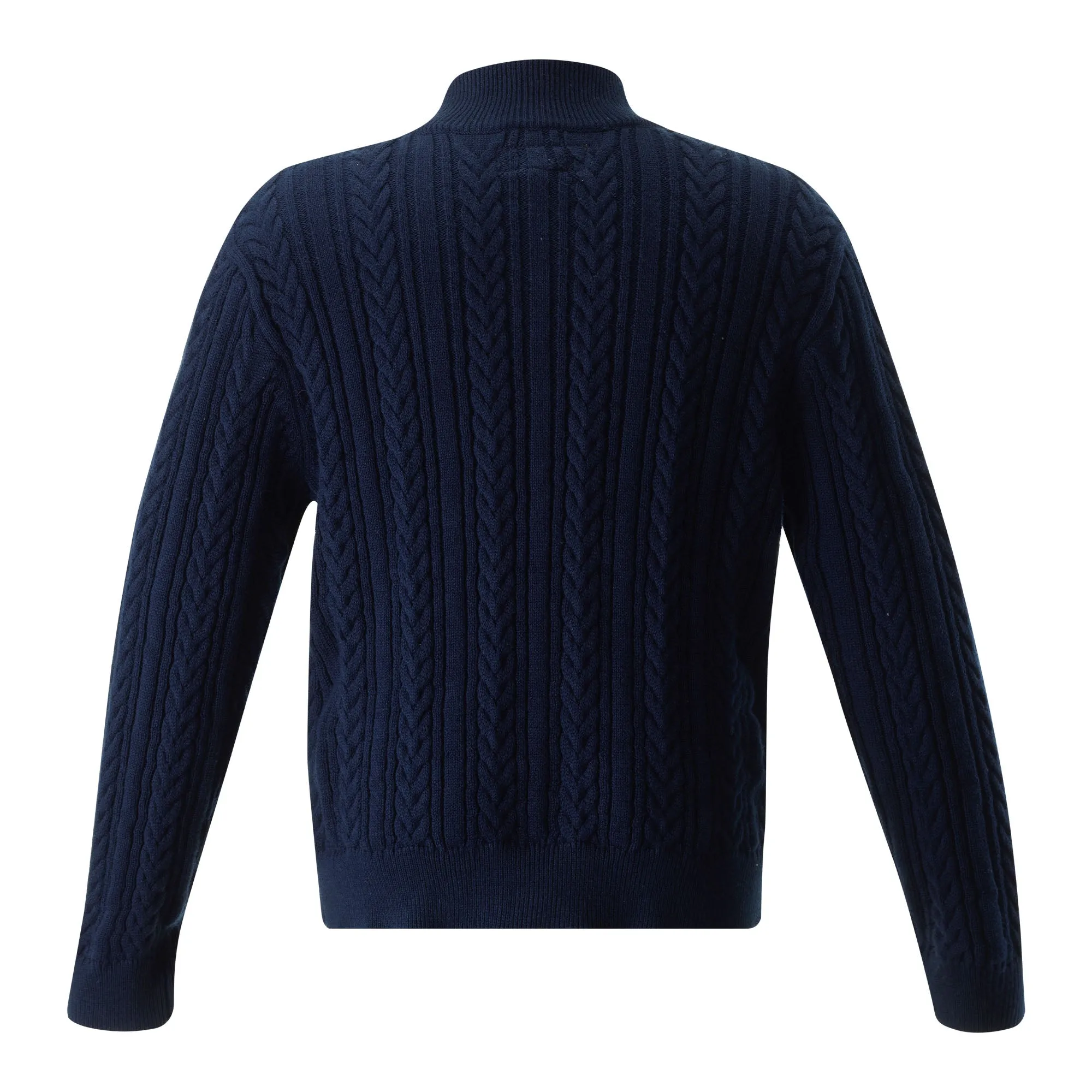 Half-zip Cable Knit Sweater, Navy