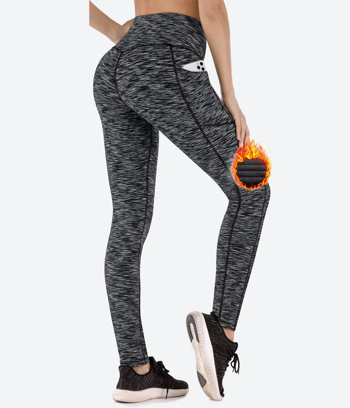 HeatLab Fleece Lined Winter Yoga Pants - HY49