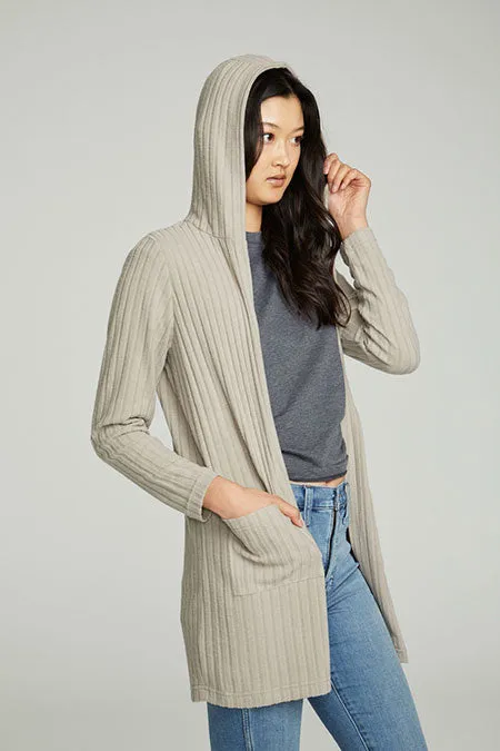 Hooded Open Duster Cardigan