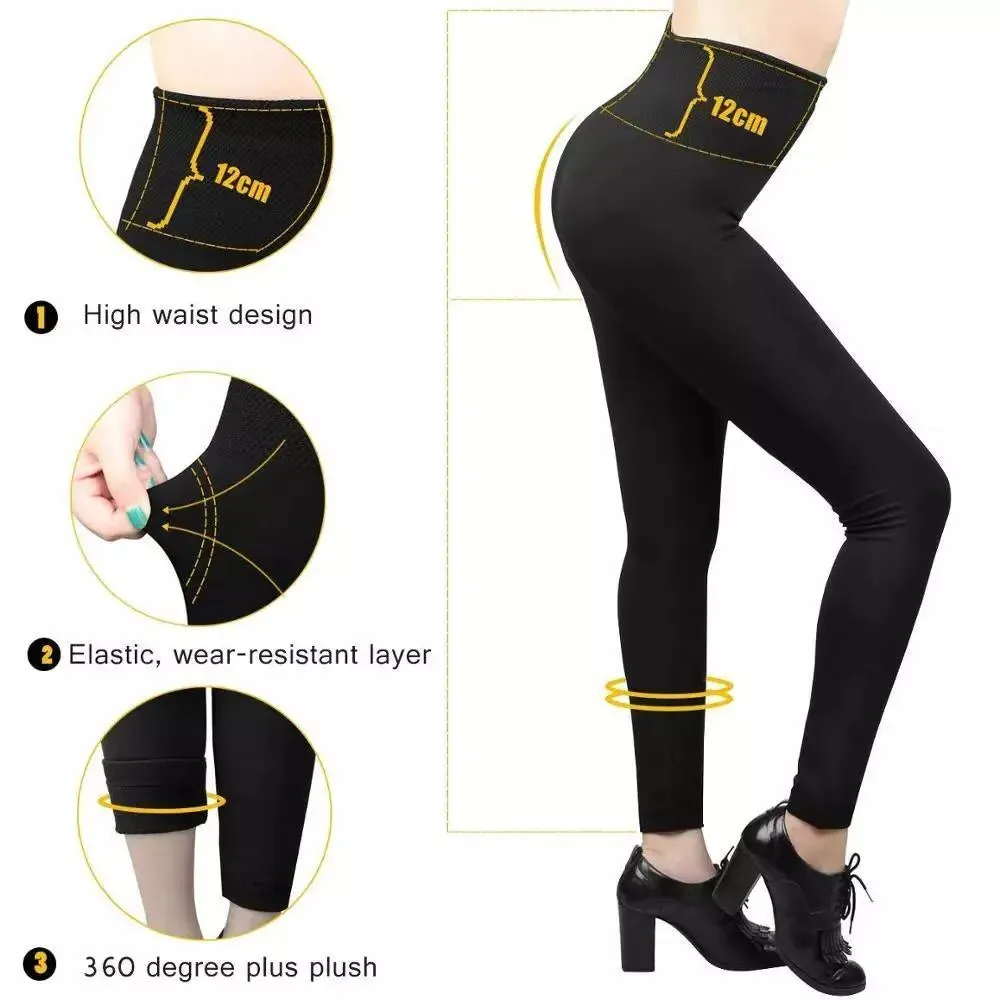 Hot! Women‚Äôs Extra Fleece Leggings High Waist Soft Stretchy Warm Leggings Regular (One Size) 220G Fleece