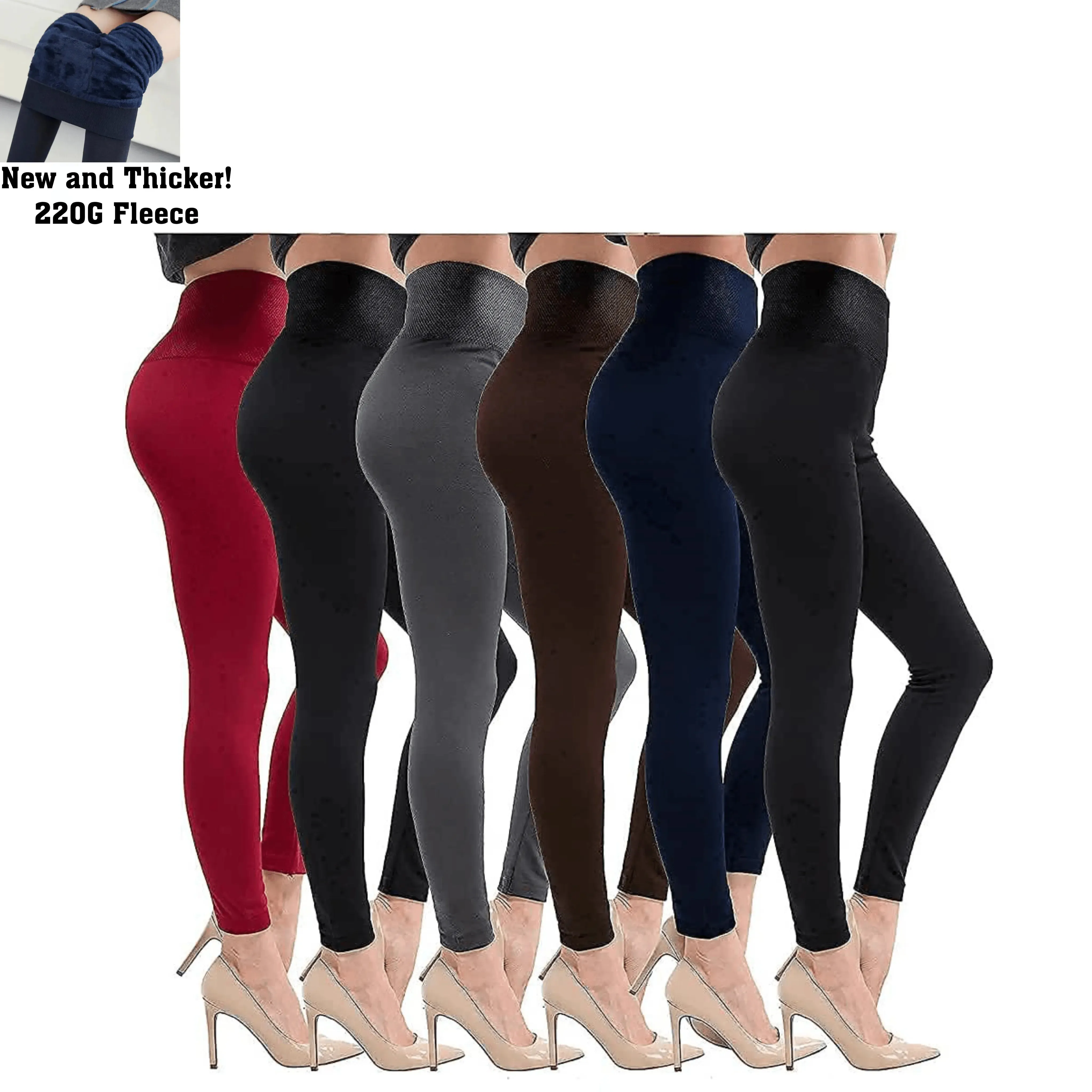 Hot! Women‚Äôs Extra Fleece Leggings High Waist Soft Stretchy Warm Leggings Regular (One Size) 220G Fleece