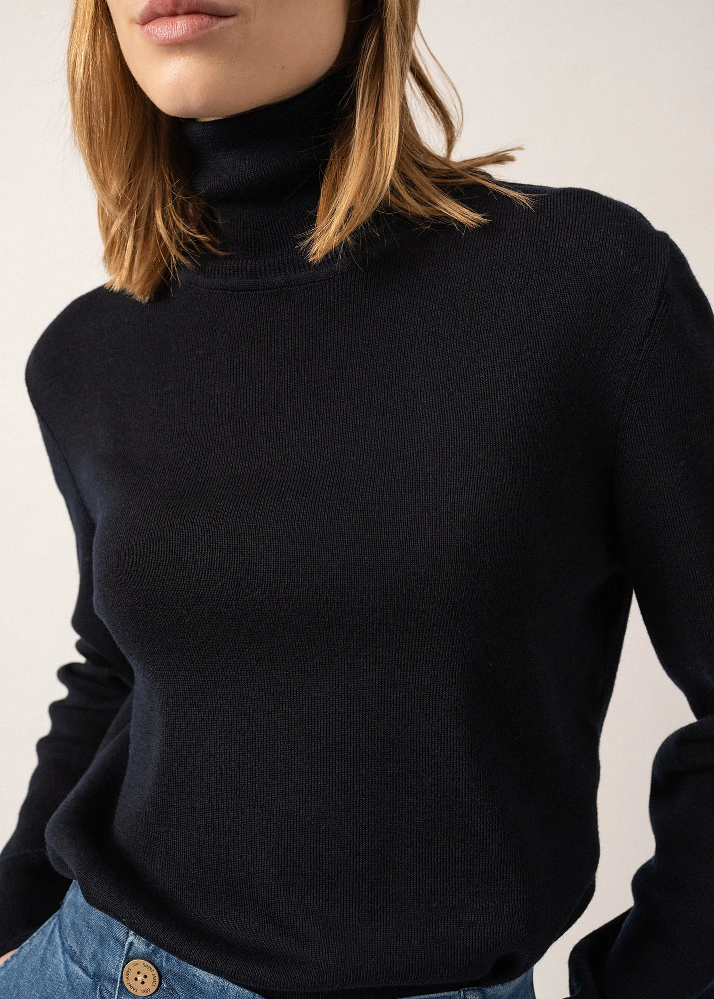 Houat turtleneck jumper - in wool (NAVY)