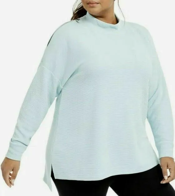 Ideology Plus Size Split-Shoulder Mock-Neck Top