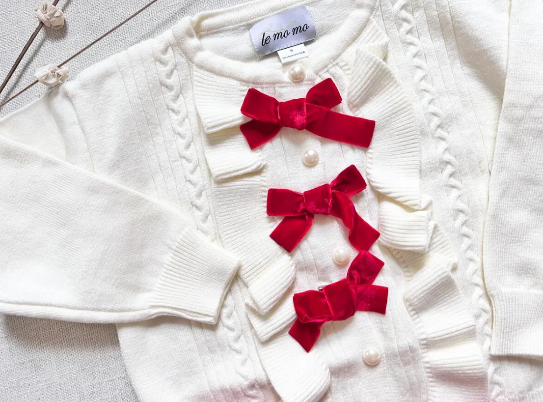 Ivory and Red Sweater Set