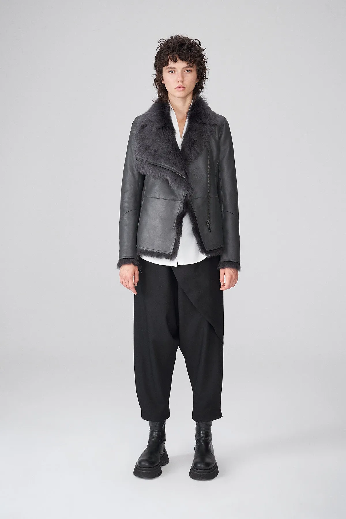 June - Anthracite Shearling Jacket