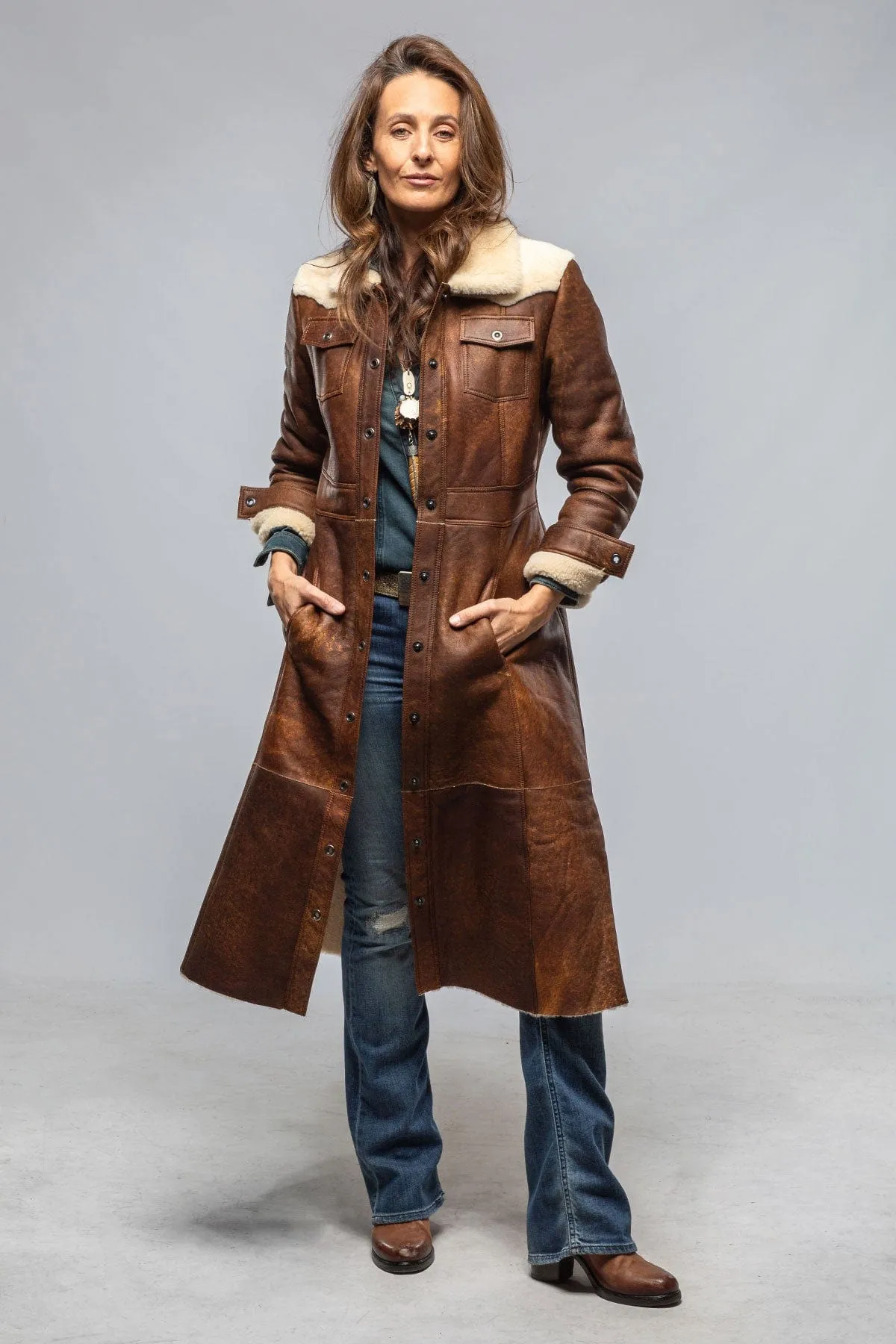 Keli Long Shearling Duster