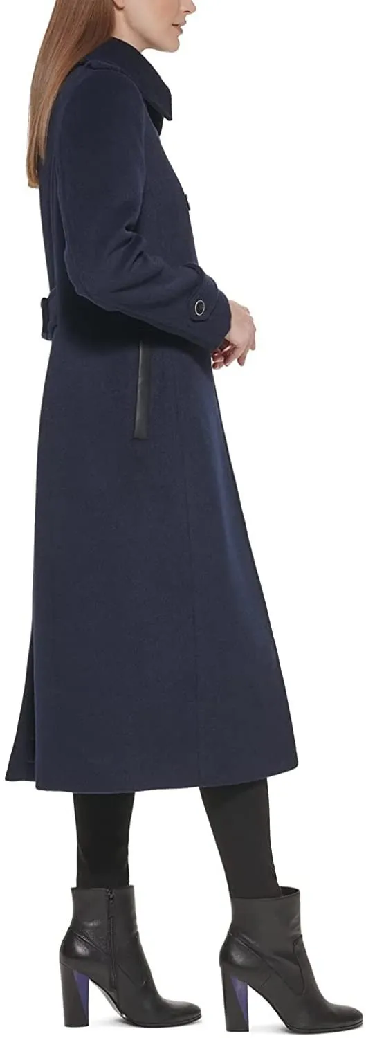 Kenneth Cole New York Womenâ€™s Double Breasted Luxury Wool-Blend Full Length Maxi Coat