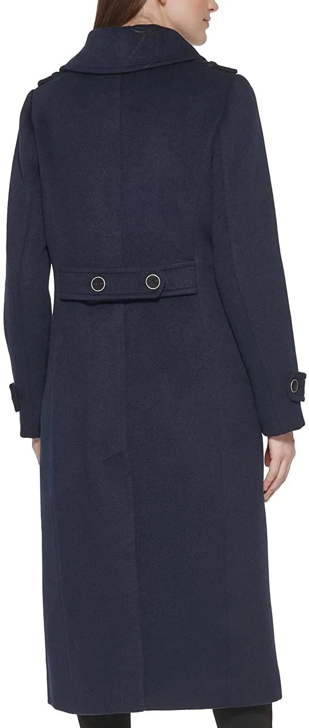 Kenneth Cole New York Womenâ€™s Double Breasted Luxury Wool-Blend Full Length Maxi Coat