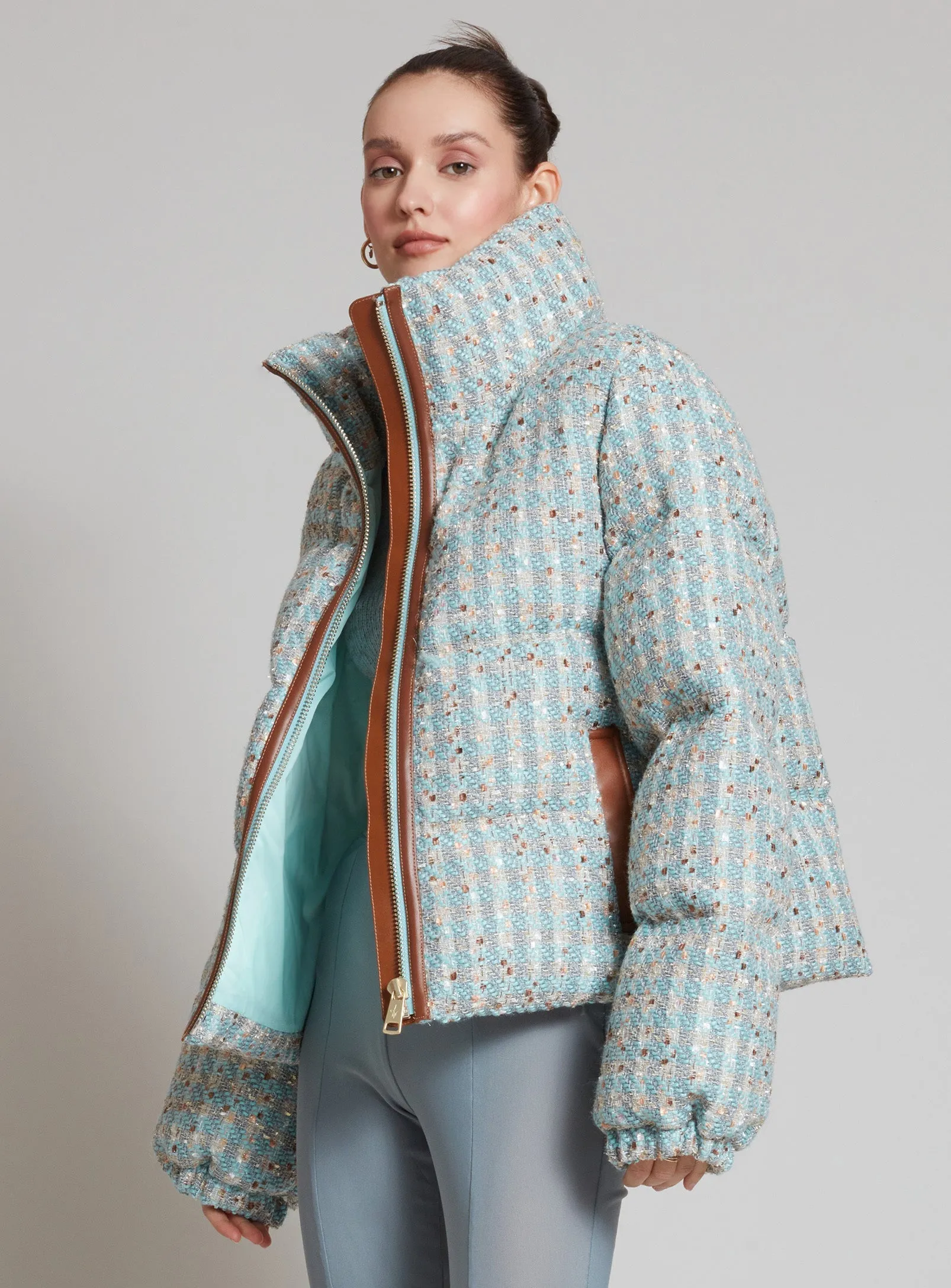 KENSINGTON | TWEED PASTEL PUFFER JACKET