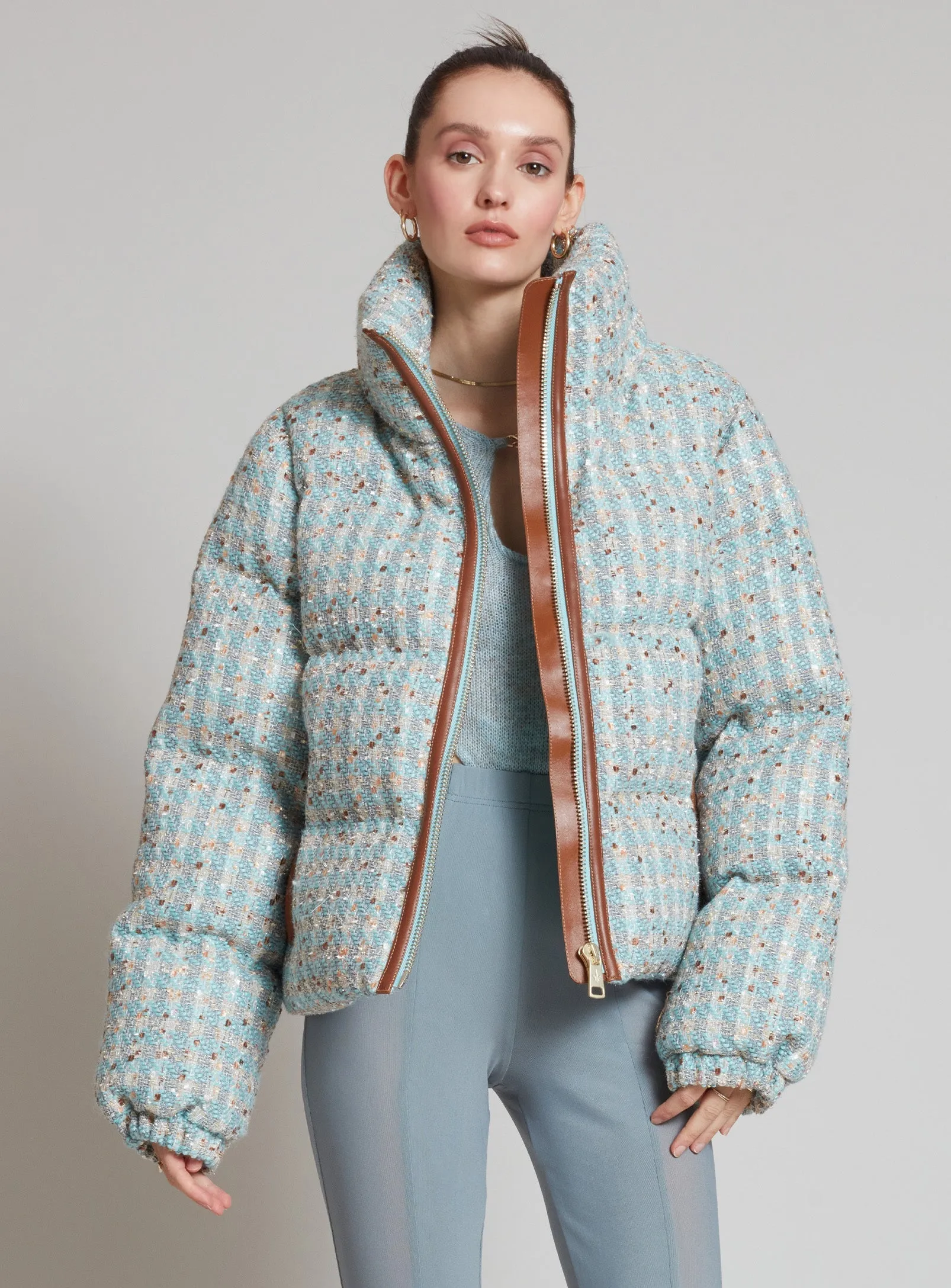 KENSINGTON | TWEED PASTEL PUFFER JACKET