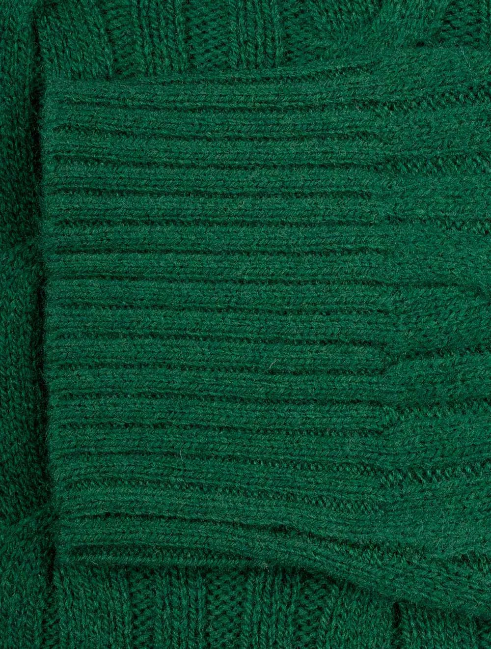 Lambswool Cable Crew Neck Forest Green