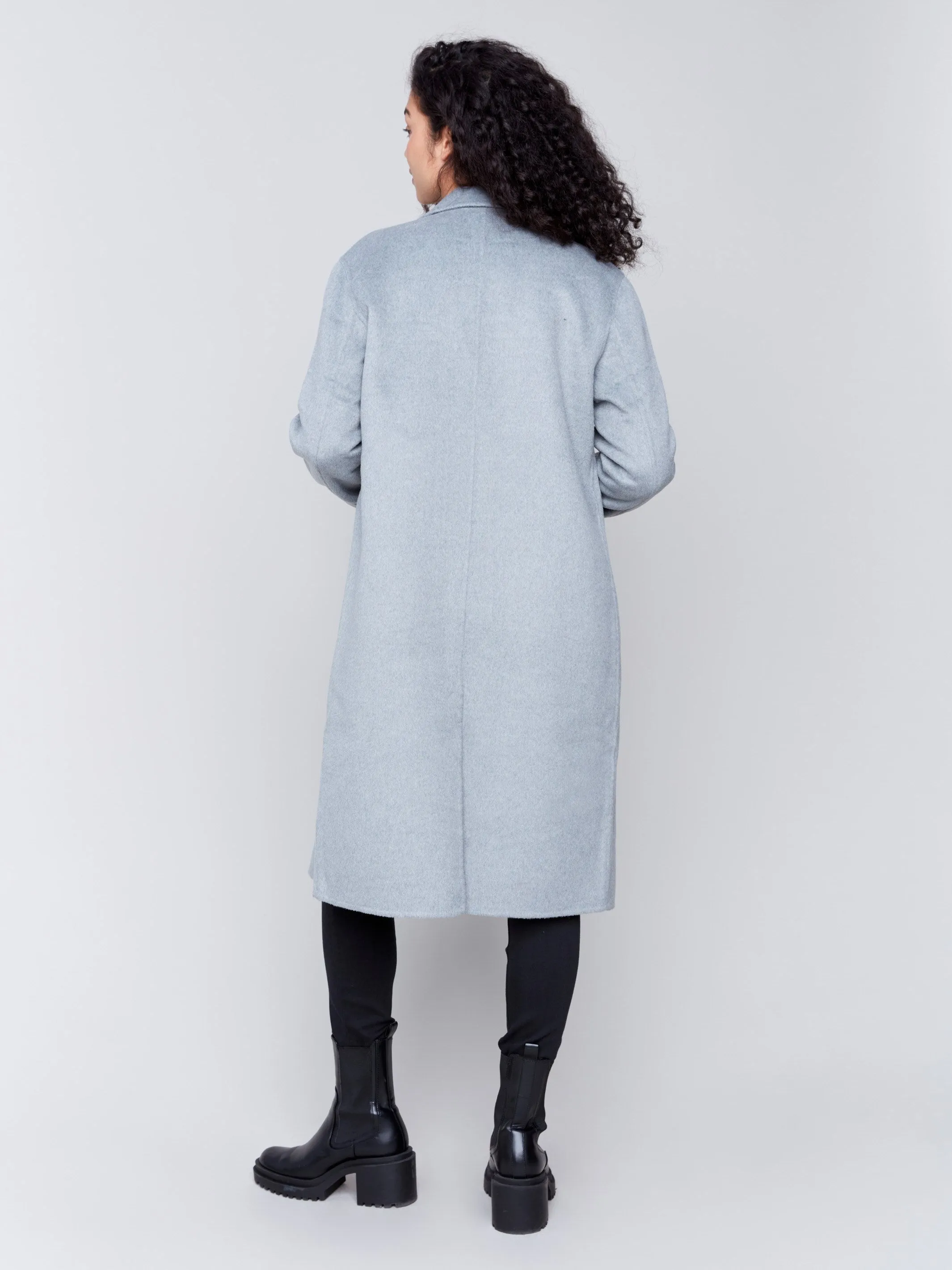 Long Double-Faced Wool Coat - Grey - H-Grey