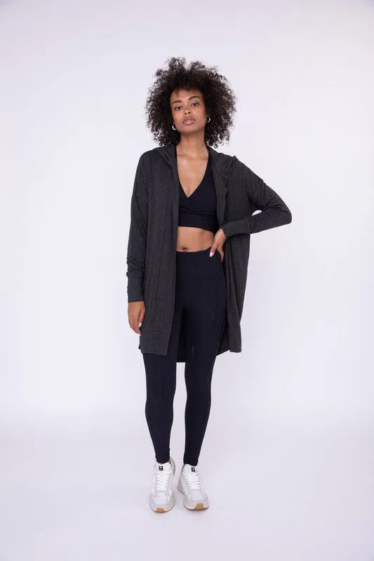 Longline Hooded Cardigan w/ Pockets