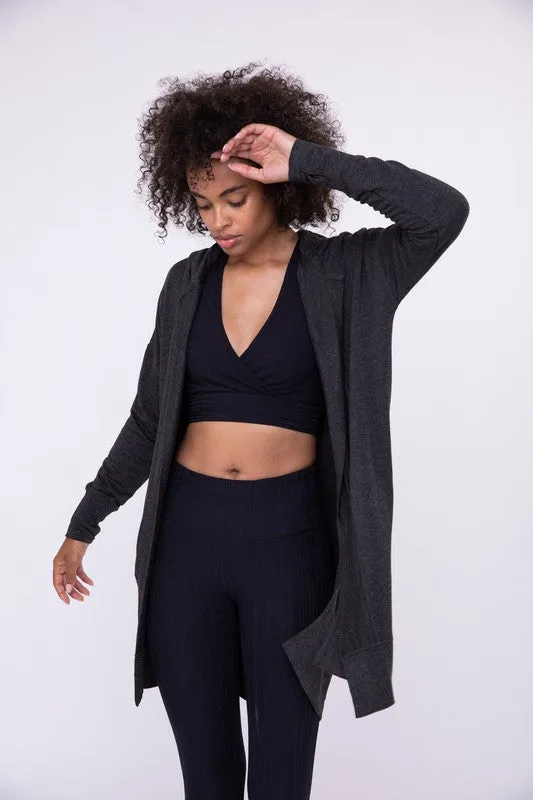 Longline Hooded Cardigan w/ Pockets