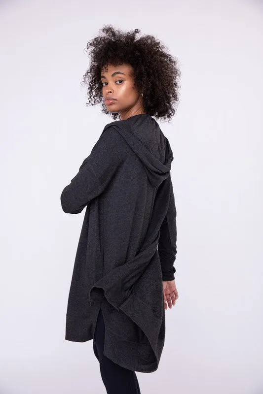 Longline Hooded Cardigan w/ Pockets