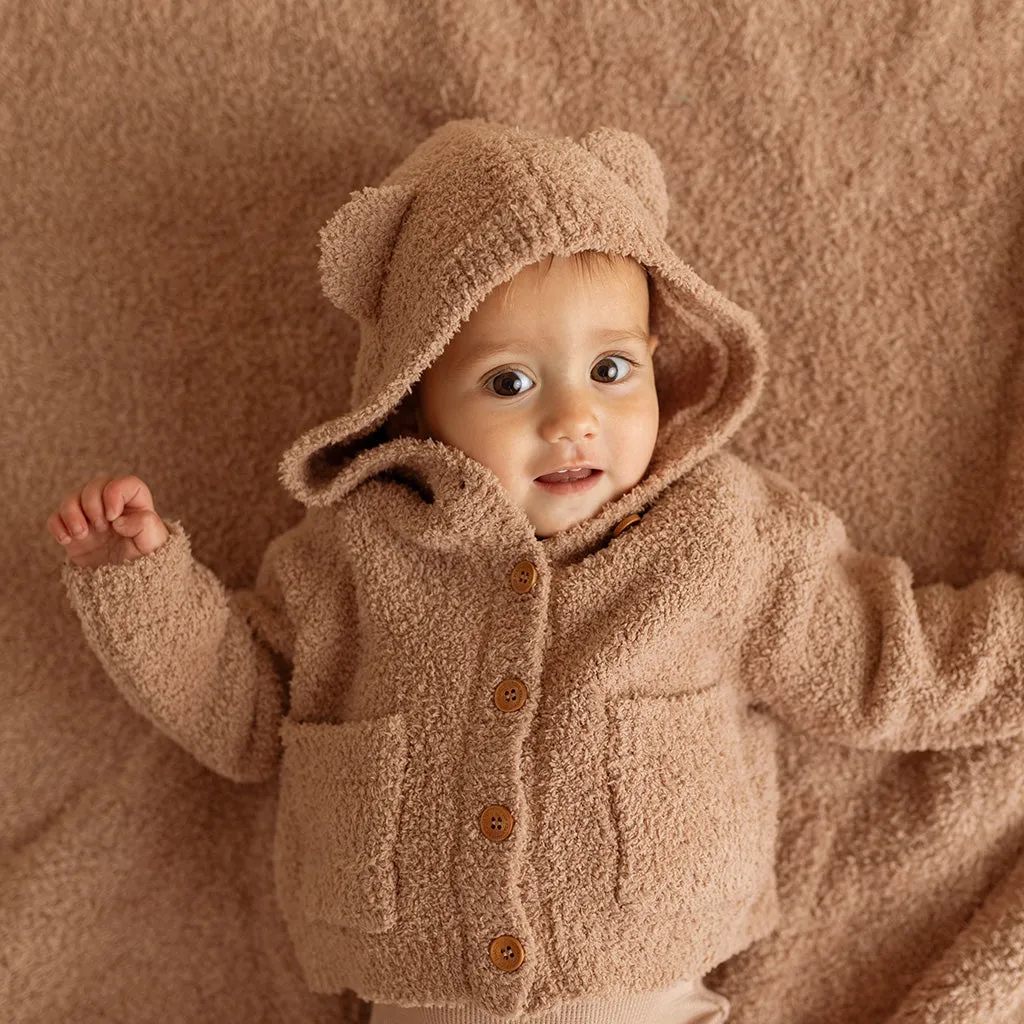 Macchiato Cuddle Bear Hooded Cardigan