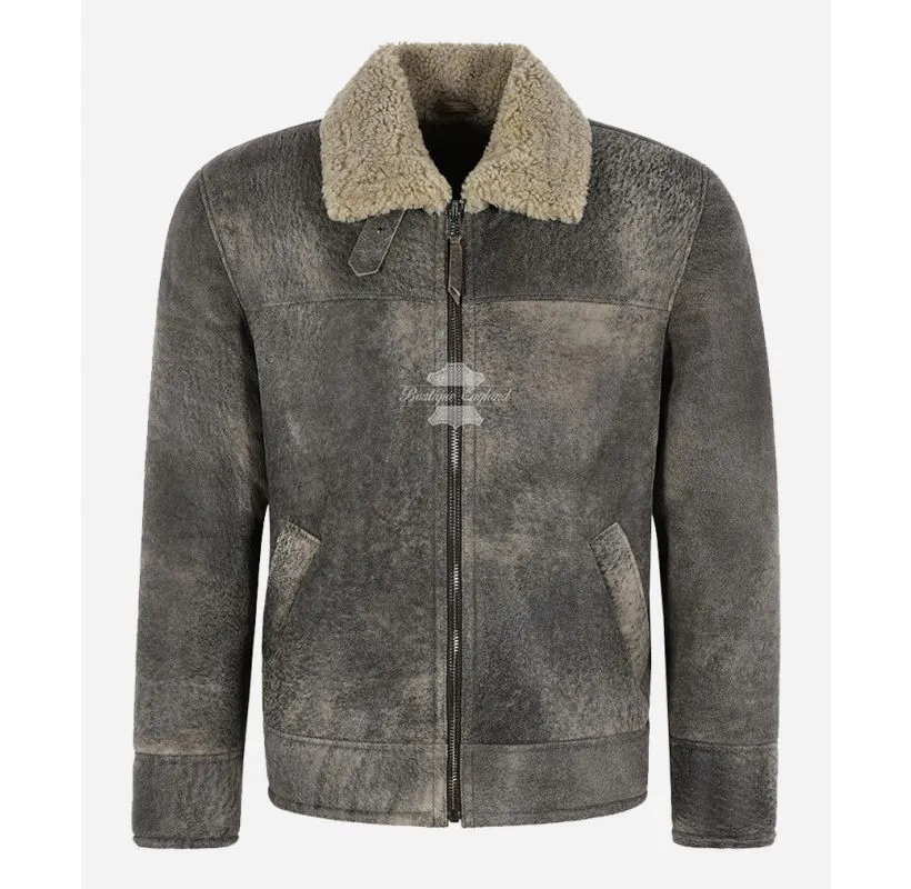 Men's B3 Shearling Sheepskin Jacket Classic RAF Winter Fur Jacket