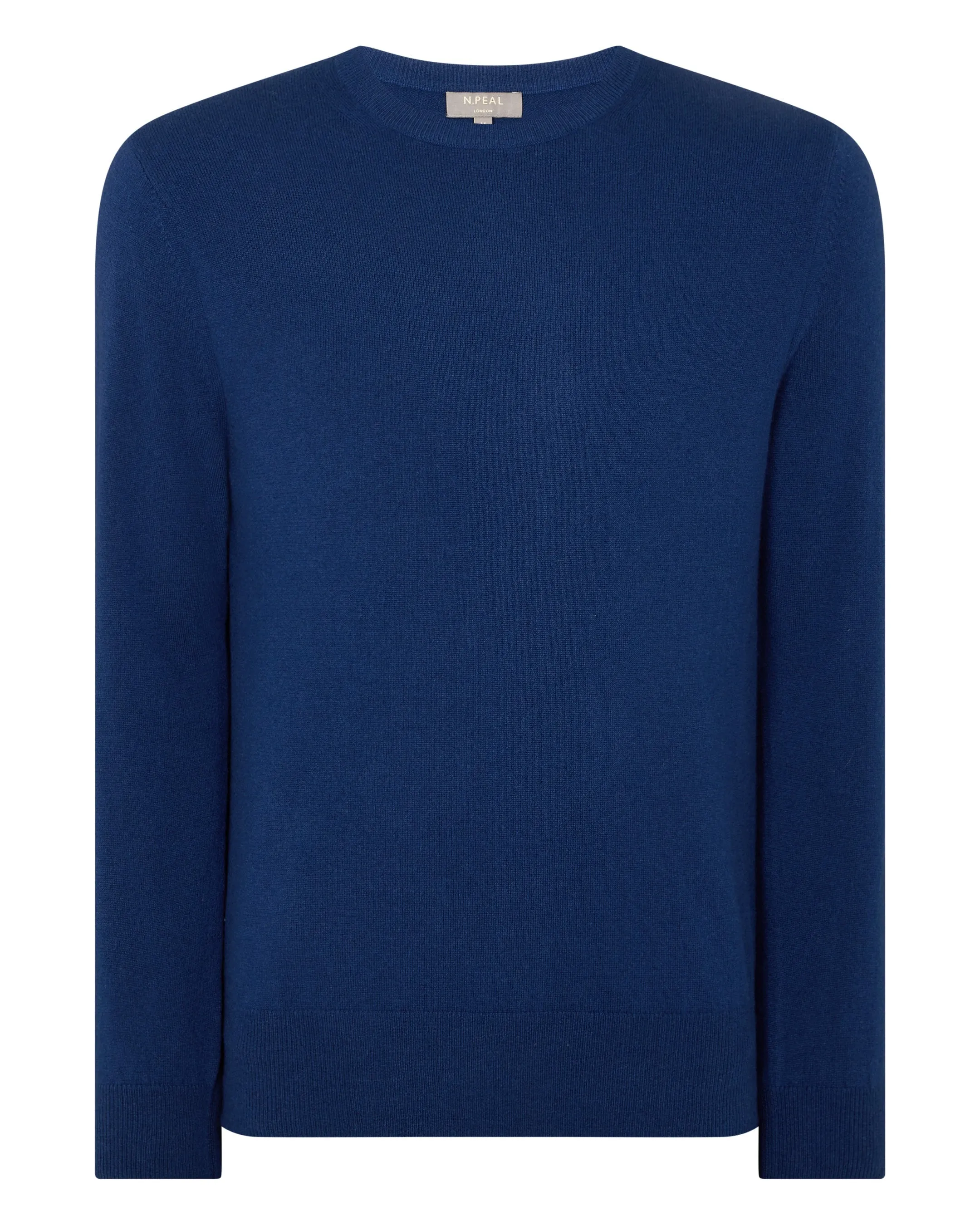 Men's Oxford Round Neck Cashmere Jumper French Blue