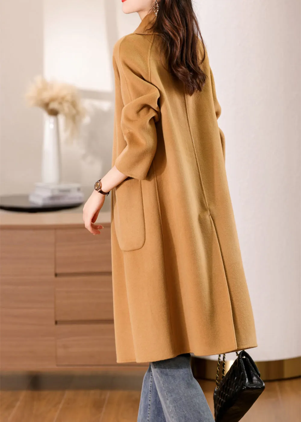 Muriel Single Breasted Double Face Wool Coat