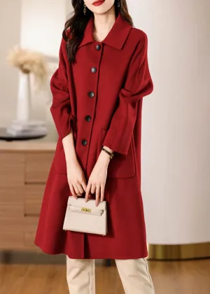 Muriel Single Breasted Double Face Wool Coat