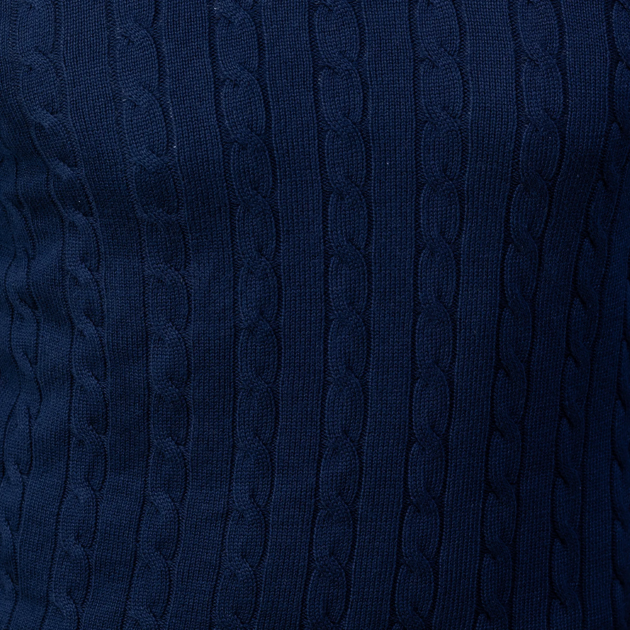 Navy Kensington Cable Knit Quarter Zip Sweater