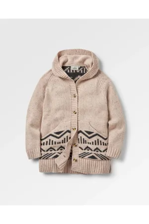 Passenger Snoozle Recycled Knitted Hooded Cardigan Oatmeal