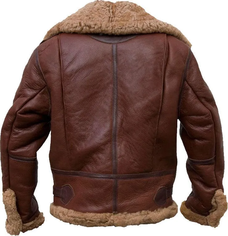 Pilot Bomber Brown Leather Jacket