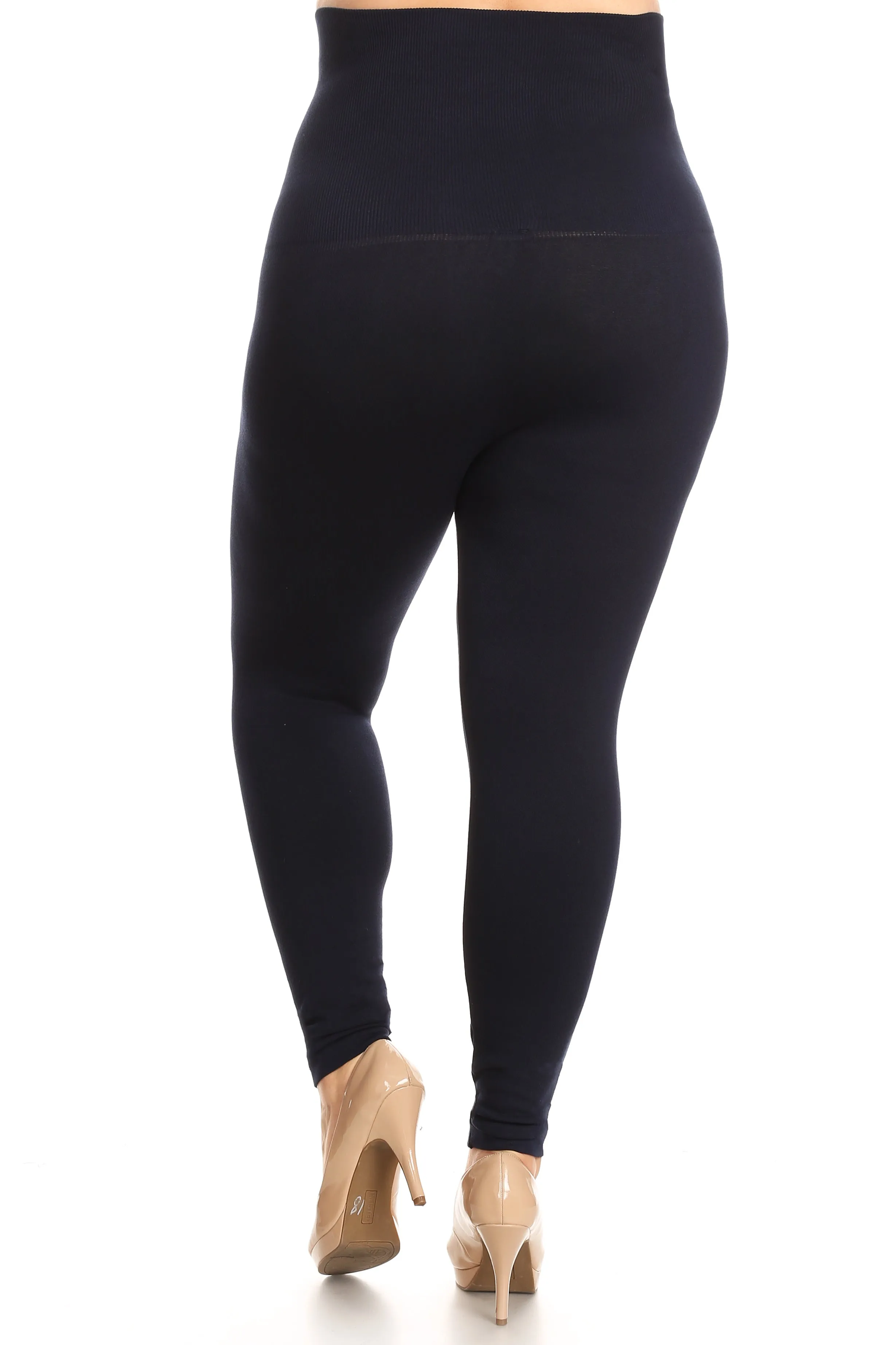 Plus Size French Terry Compression Fleece Lined Leggings