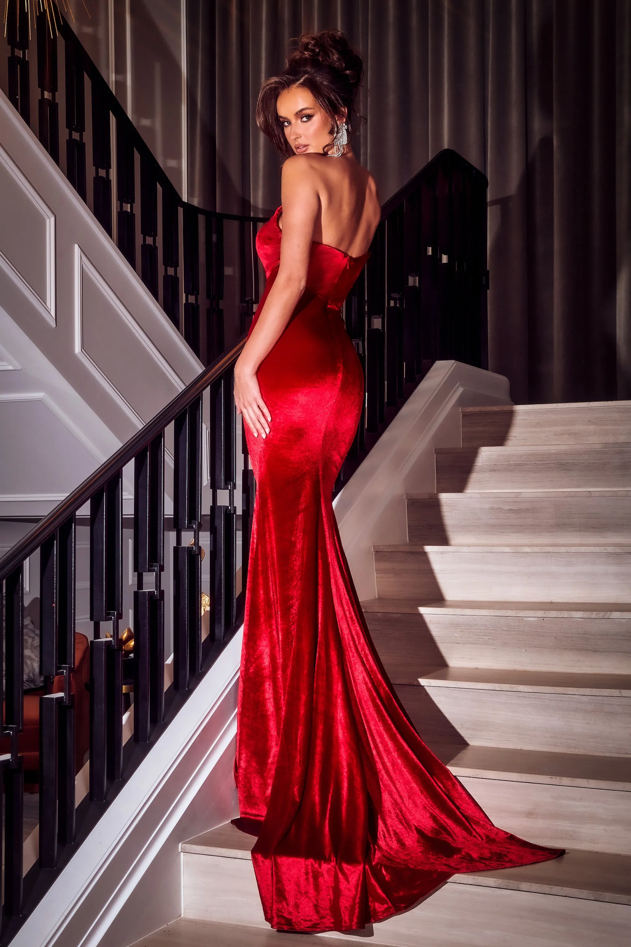 PORTIA & SCARLETT PS22565 Velvet Gown with Jewels