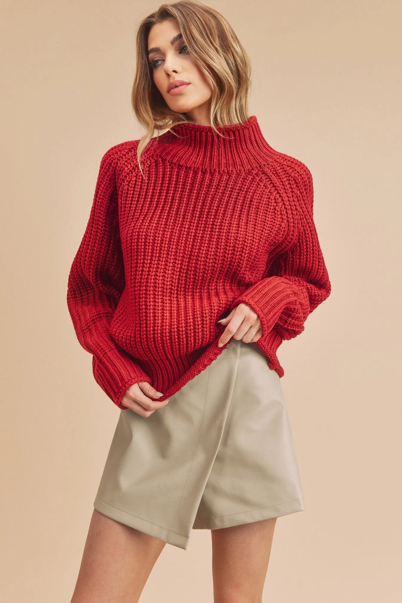 Red Turtleneck Sweater