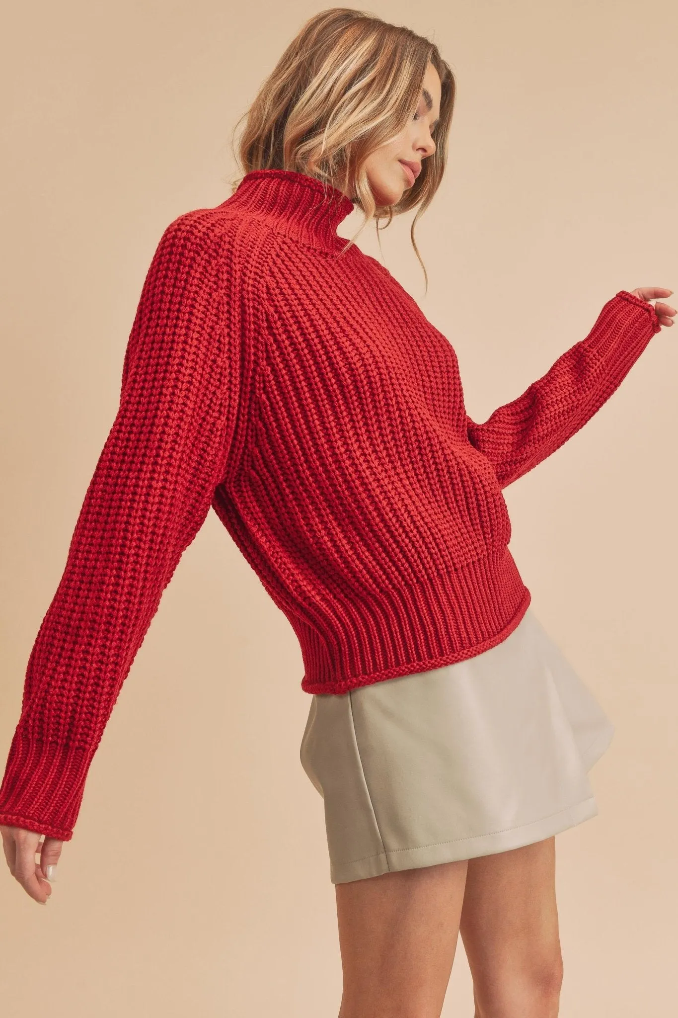 Red Turtleneck Sweater