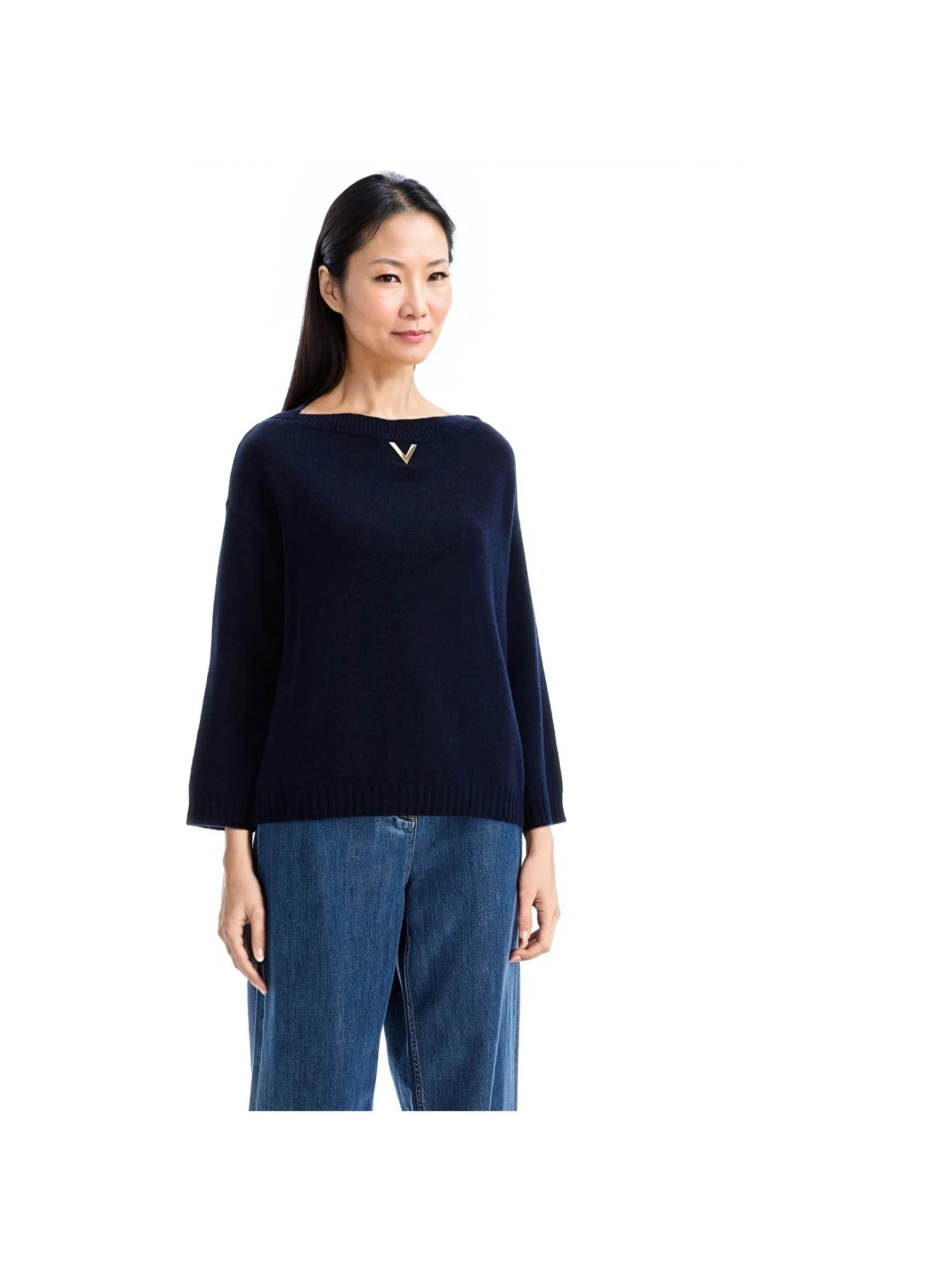 Ribbed Cashmere V-Neck Sweater