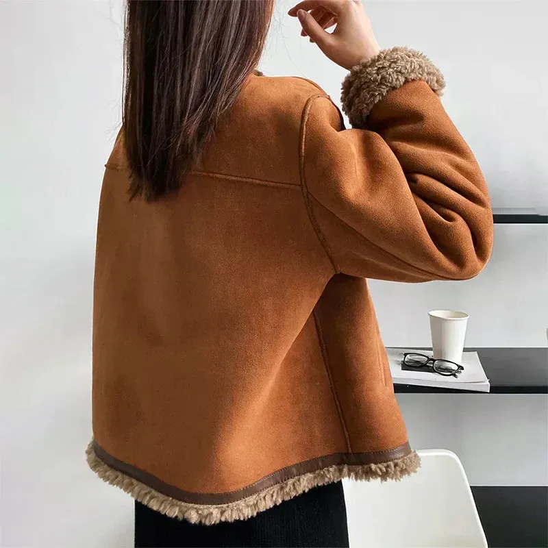 Rosalie™ – Shearling Button Jacket