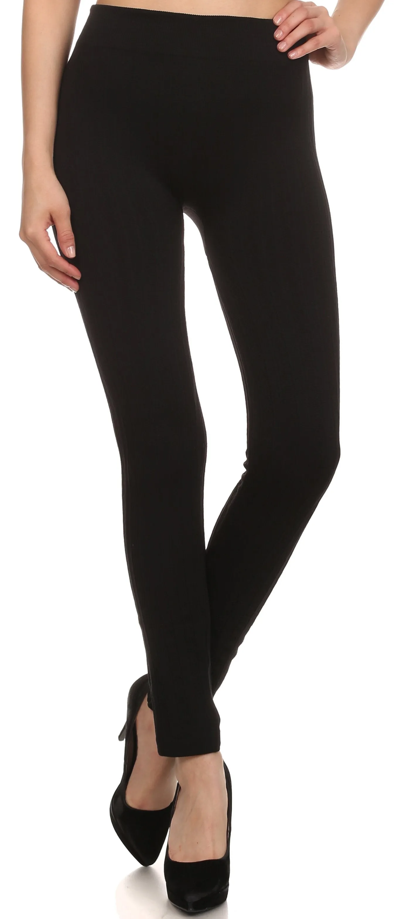 Sakkas Cable Knit Fleece Lined Leggings