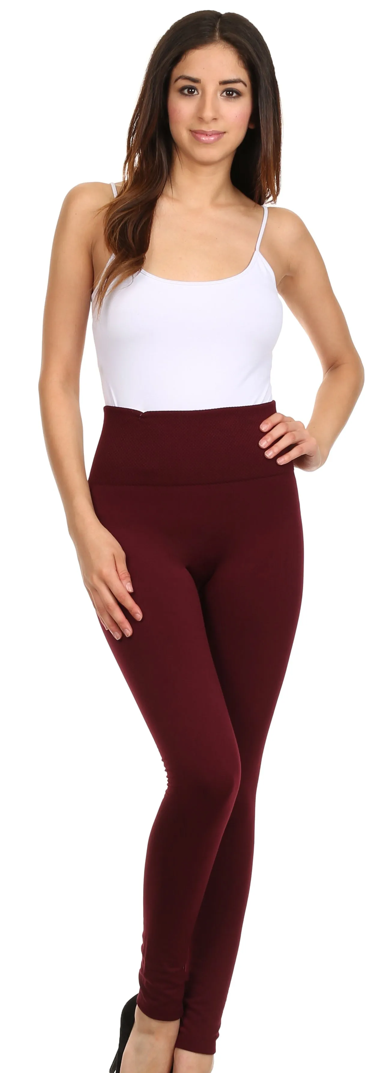 Sakkas Evelyn Textured High Waist Fleece Lined Leggings