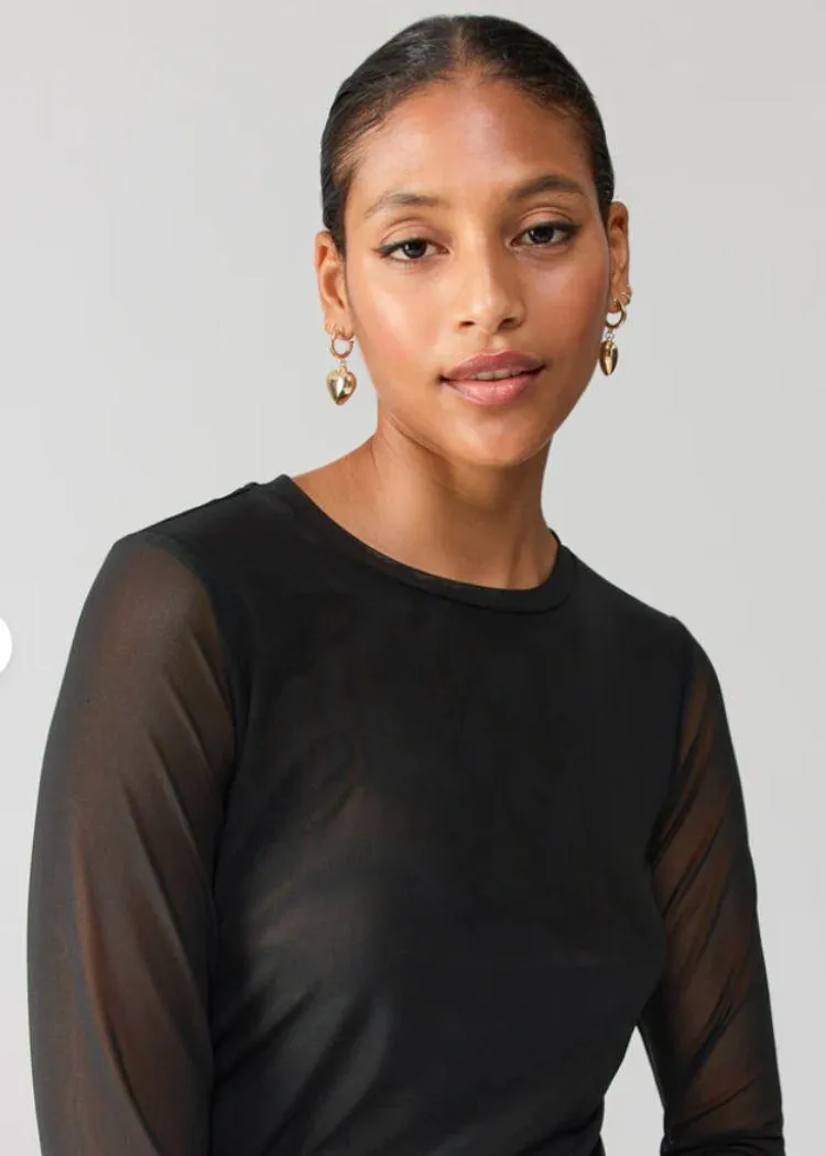 Sanctuary Main Squeeze Mesh Top - Black