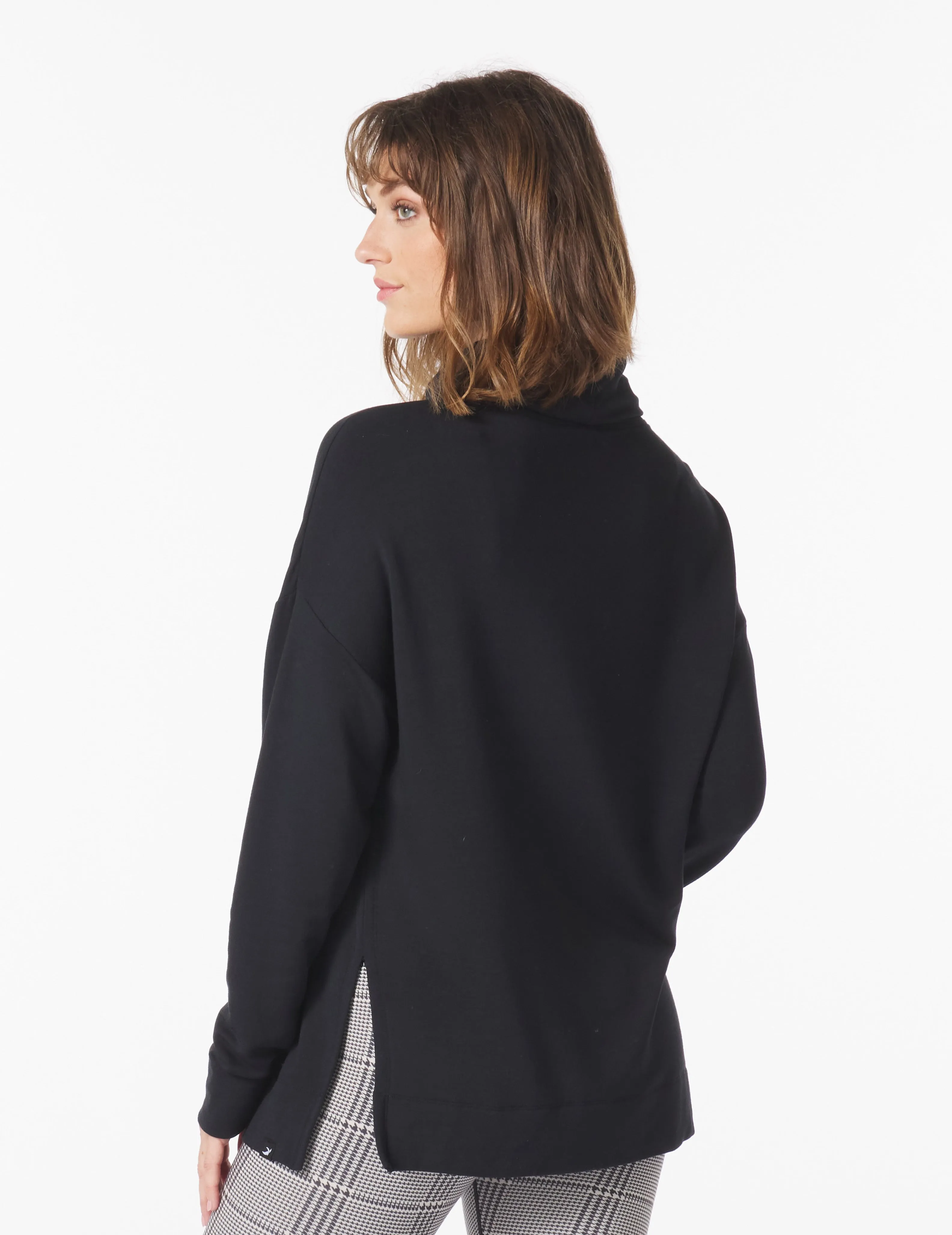 Scarf Neck Tunic: Black