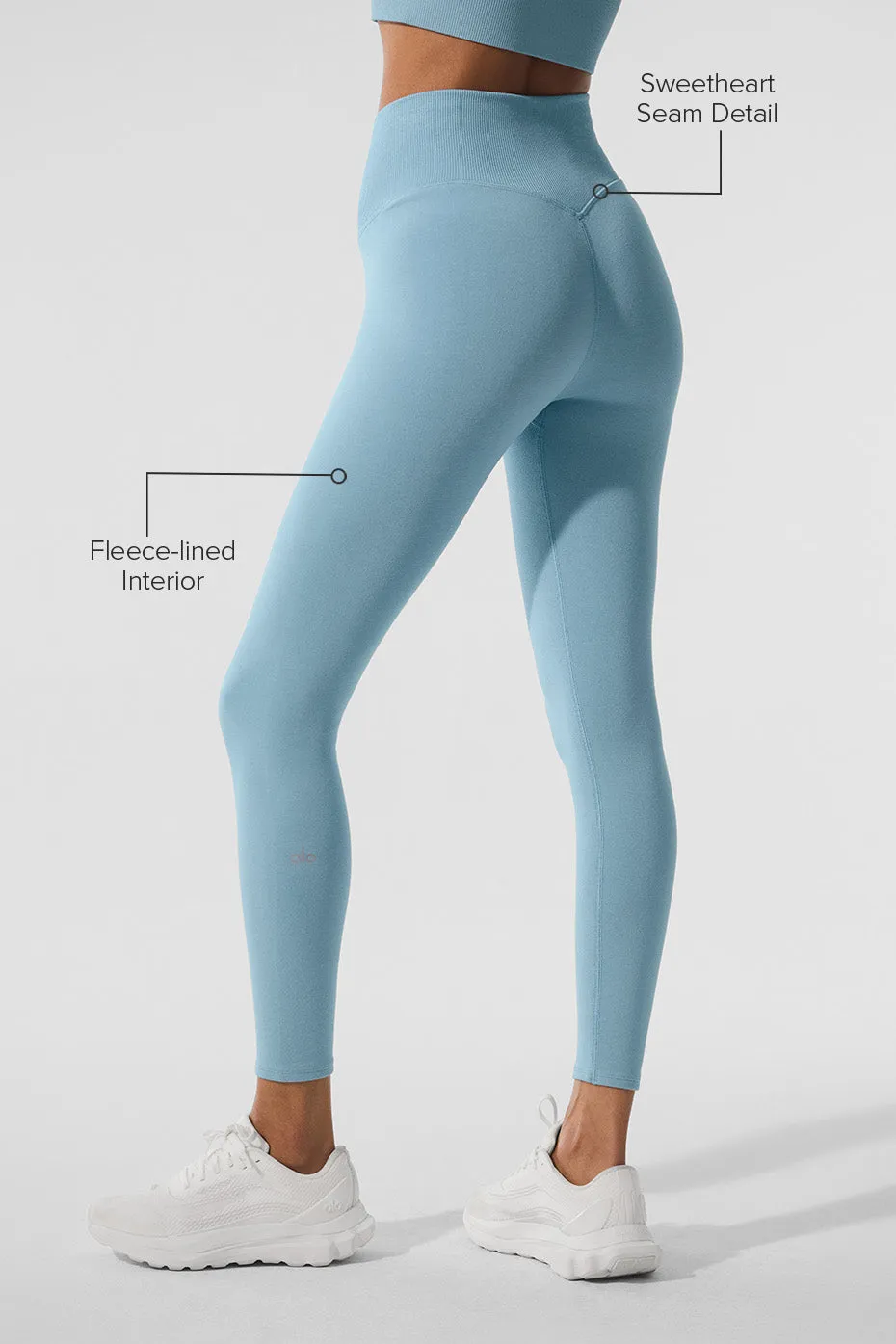 Seamless Winter Warm Plush High-Waist 7/8 Legging - Celestial Blue