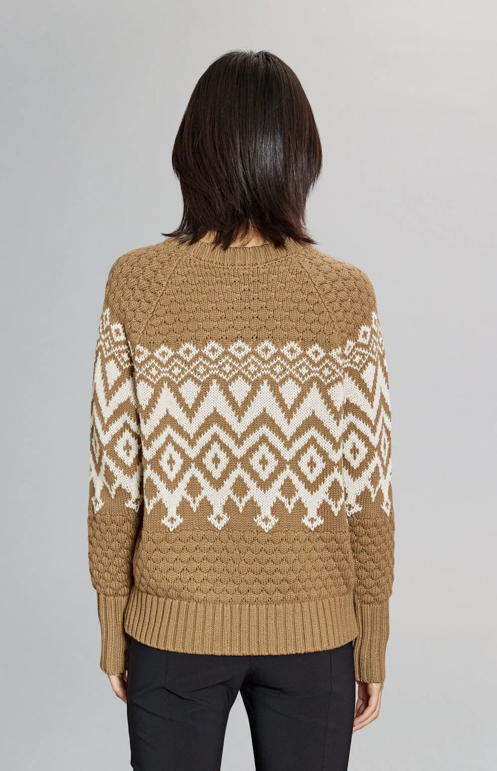 Selena II Crew Neck Ski Sweater | Dark Khaki