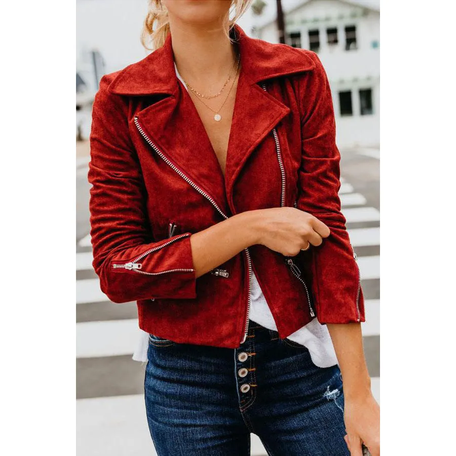 Short Velvet/Suede Style Vegan Jacket