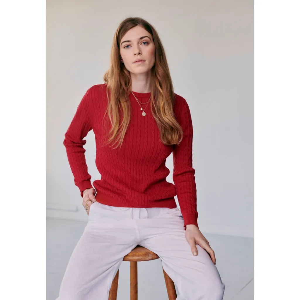 Simone Cable Knit - Red