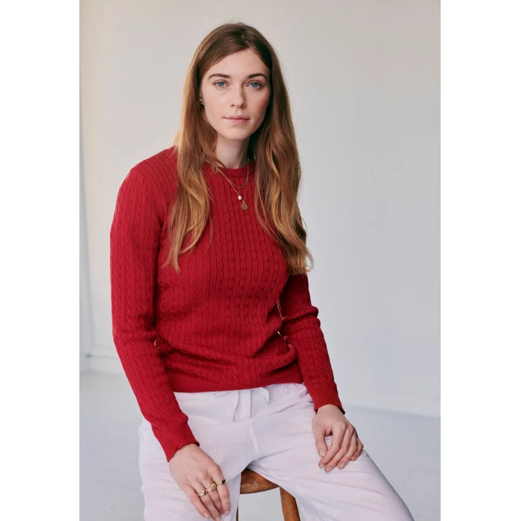 Simone Cable Knit - Red