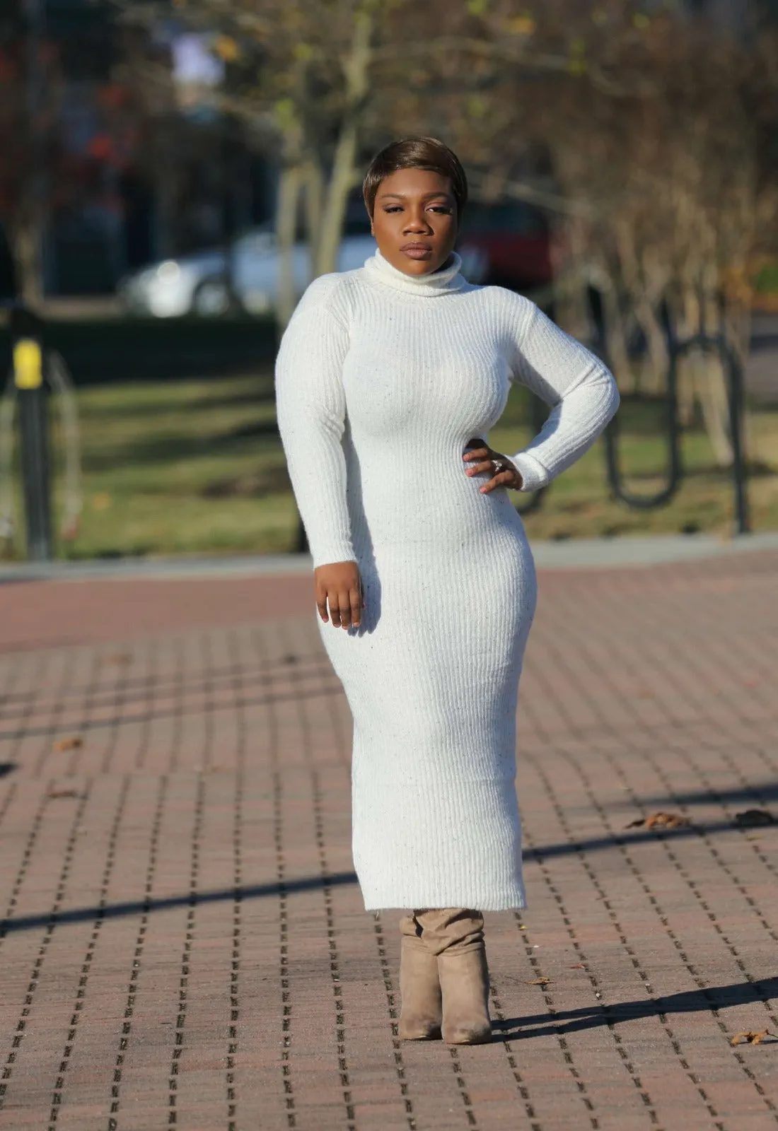 Snuggle Me | Turtleneck Maxi Sweater Dress