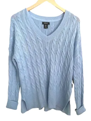 Soft Summer Blue Cable Knit Sweater